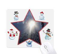 Science Nature Dark Forestry Scenery Christmas Snowman Family Star Mouse Pad