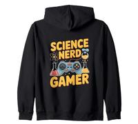 Science Nerd Gamer Controller Beakers Atom Lab Zip Hoodie