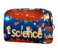 Science on Planet Template Cosmetic Bag for Women, Travel Toiletries Bags Large Makeup Handy Pouch Organiser Bag with Zipper