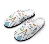 Science Or Chemistry Elements Men's House Slippers Indoor Outdoor Slip On Shoes with Rubber Sole 11-12（44-45）