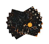 Science Placemats For Dining Table, 30 X 45 Cm Summer Seasonal Holiday Decoration Vintage Washable Table Mats Set Of 4