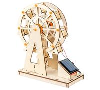 Science Project Ferris Wheel Set Solar Powered Wooden Assembly | Model with Observable Gear Action for Learners Teachers Families Home Displays