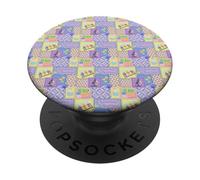 Science Queen Patchwork Pattern Pastel Pinks Chemistry PopSockets Adhesive PopGrip