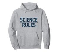 Science Rules: Periodic Table Inspired Typography Pullover Hoodie, Adult Unisex, Heather Grey, M
