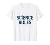 Science Rules: Periodic Table Inspired Typography T-Shirt, Men, White, 6XL
