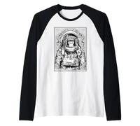Science Space Monkey Astronaut Launch Nerdy Geek Chic Ironic Raglan Baseball Tee
