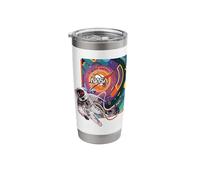 Science Space NASA Astronaut Memphis Art Retro 80s Nerd Geek Stainless Steel Insulated Tumbler