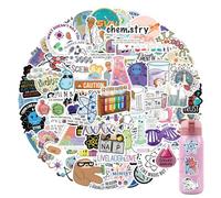 Science Sticker Set - Whimsical Cartoon Illustration, Peel and Stick Waterproof Tags | Glossy Print Decor, Themed Classroom Accessory Pack, Humorous Biology Expression Decoration Bottle