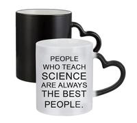 Science Teacher Appreciation Gifts, Always The Best People, Ceramic Heart Handle Mug, Colour Changing Magic Mug.