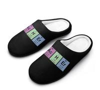 Science Teacher Chemical Elements Men's House Slippers Indoor Outdoor Slip On Shoes with Rubber Sole 11-12（44-45）