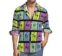 Science Teacher Chemical Elements Men's Long Sleeve Shirts Button Down Casual Shirt with Pocket XS
