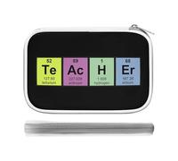 Science Teacher Chemical Elements Pencil Case Holder Pouch Stationery Pen Bag PU Leather Organizer
