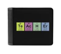 Science Teacher Chemical Elements Slim Bifold Wallet Minimalist Wallets Pouch with Card Slots for Men Women