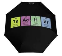 Science Teacher Chemical Elements Travel Umbrellas for Rain Windproof Compact 3 Folding Umbrella UV Sun Protection