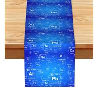 Science Teacher Funny Elements Periodic Table, Table Runner, Imitation Linen Table Runner For Home Party Dining Room 33x183 cm