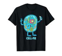 Science Teacher Shirt Cell Fie Science Pun Biology Teachers Value Graphic T-Shirt, Men, Black, XL