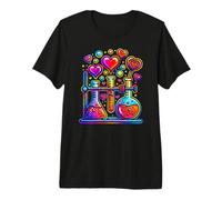 Science Teacher Valentine Artwork with Hearts and Lab Vibes Premium T-Shirt