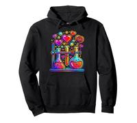 Science Teacher Valentine Artwork With Hearts And Lab Vibes Pullover Hoodie