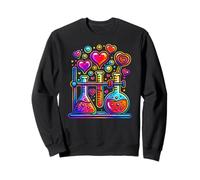 Science Teacher Valentine Artwork With Hearts And Lab Vibes Sweatshirt