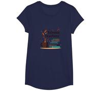 Science Teachers: Caffeine-Fueled Education Inspiration T-Shirt, Girls, Navy, Medium