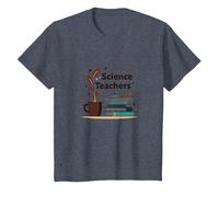 Science Teachers: Caffeine-Fueled Education Inspiration T-Shirt, Kids, Heather Blue, 8 Years