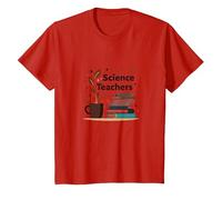 Science Teachers: Caffeine-Fueled Education Inspiration T-Shirt, Kids, Red, 3 Years