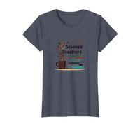Science Teachers: Caffeine-Fueled Education Inspiration T-Shirt, Women, Heather Blue, XL