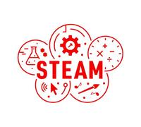 Science Technology Engineering Arts Math Laboratory Wall Stickers 68x91cm Do not Damage The Wall Surface Red