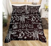 Science Topics King Size Duvet Cover Sets Chemistry Experiment Bedding Set 3 Piece for Bedroom Bed Decor Soft Microfiber 3D Printed Quilt Cover 220x230 cm with Zipper Closure und 2 Pillowcases F-77
