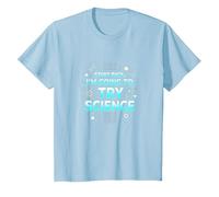 Science TS: Step Back, I'll Try Science T-Shirt, Kids, Baby Blue, 8 Years
