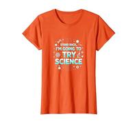 Science TS: Step Back, I'll Try Science T-Shirt, Women, Orange, 3X-Large