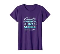 Science TS: Step Back, I'll Try Science T-Shirt, Women, Purple, Small