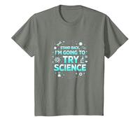 Science TS: Step Back, I'll Try Science T-Shirt, Youth, Olive Heather, X-Small