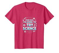 Science TS: Step Back, I'll Try Science T-Shirt, Youth, Red Heather, Small