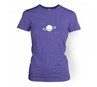 Science Tshirts By Big Mouth Saturn Small Glow In The Dark Women's T-shirt - Heather Purple Small (approx 8)