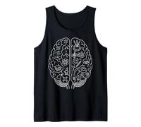Science vs Art Brain Sketch Thinking Concept Neuroscience Tank Top