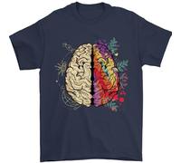 Science vs Artistic Brain Art IQ Physics Mens T-Shirt 100% Cotton Navy Blue L