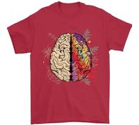 Science vs Artistic Brain Art IQ Physics Mens T-Shirt 100% Cotton Red L