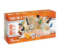 Science4you 100 in 1 Travel Games - Travel size 100 Family Board Games for Kids & Adults, Compendium of Classic & Modern Pocket Games Including Chess, Checkers, Snakes & Ladders, Ludo and Much More
