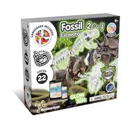 Science4you Dinosaur Fossil Excavation Kit 2 in 1 - Glow-in-the-dark Fossil Digging Kit for Kids, Build 2 Dinosaur Fossils, 22 pieces, Archeology Set - Dinosaur Toys, Games for Boys and Girls Age 6+
