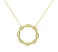 ScienceFox DNA helix pendant with necklace made of 925 sterling silver silver gold rose gold organic chemistry double helix (SF) (18k gold coating)
