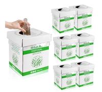 Scienfocus lab Broken Glass Disposal Box - Cardboard Disposal Cartons for Glass, Disposable Disposal Container for Parties, Laboratory and Outdoor Activities, 8" L x 8" W x 10" H,6 Pcs (Green)