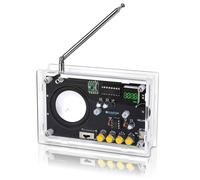 ScienSta Soldering Practice Kit, DIY FM Radio with 2" Speaker, USB/Battery Power, Clear Acrylic Case & Step-by-Step Guide, Soldering Learning