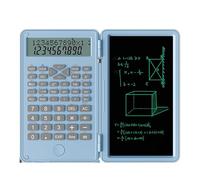 Scientific Calculator, 2 Line Foldable Calculator Pocket Standard Calculator, 12 Digit 6inch Large Screen Math Calculator with Erasable LCD Writing Pad (Blue)