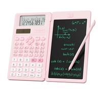 Scientific Calculator for Students, 82 MS Foldable Science Calculator with Notepad for Middle and High School Supplies, Pink