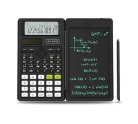 Scientific Calculator with 240 Functions, Dual-Line 12-Digit LCD, Solar & Battery Power, 6.5-Inch Writing Tablet, Ergonomic Foldable Design for School, College & Office
