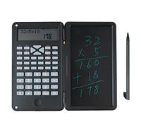 Scientific Calculator with Erasable LCD Writing Tablet, Math Calculator Two Line LCD Display with Notepad Writing Tablet Classroom Must Haves Middle High School College Supplies