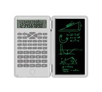 Scientific Calculator With Erasable Writing Board 240 Functions 2 Line Lcd Display Foldable Math Calculator For Middle High School College Students (White)