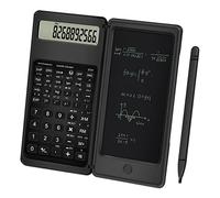 Scientific Calculator with Notepad, TRELC 10 Digits LCD Display Foldable Scientific Calculator, Portable Calculator with Erasable Writing Tablet for Middle School High School Students