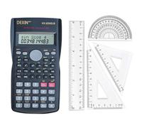 Scientific Calculator with Ruler Set, 2-Line LCD Display, Multi-Function Engineering Calculator for School, College, Office & Business Use - Includes Handy Ruler for Students & Professionals